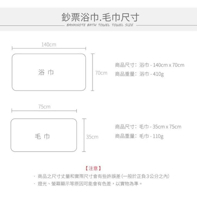 【捕夢網】吸水鈔票毛浴巾 (台幣/美金款 浴巾 毛巾 生日禮物 惡搞 交換禮物 春節過年送禮 鈔票毛巾 新台幣 美金 )