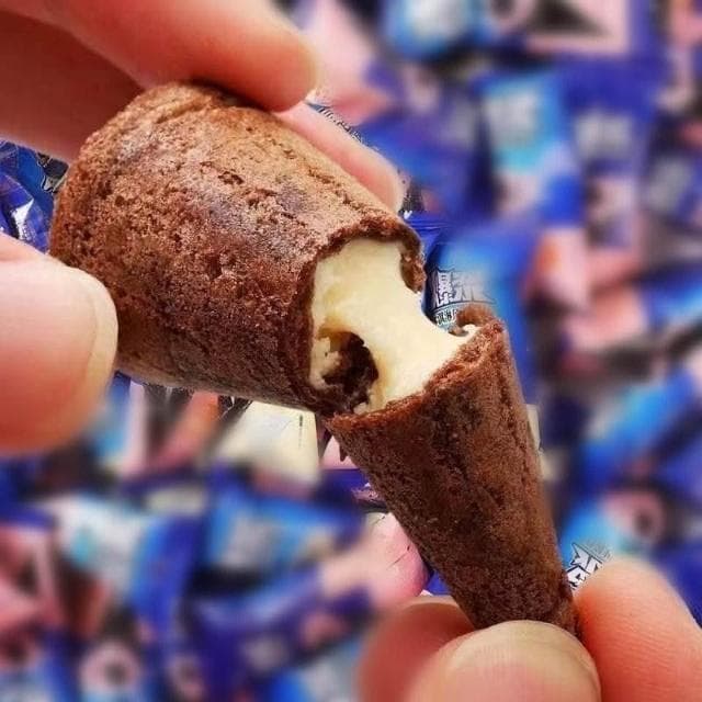  爆漿巧剋力 冰淇淋風味 脆皮蛋筒 痠奶味 草莓味 夾心甜筒網紅食品零食