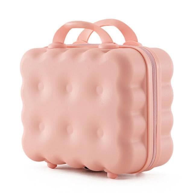 立式14寸手提箱餅幹化妝箱美甲箱卡通行李箱收納箱極簡手提化妝包收納洗漱包桌面收納包健身游泳旅行盥洗包美妝包大容量置物包