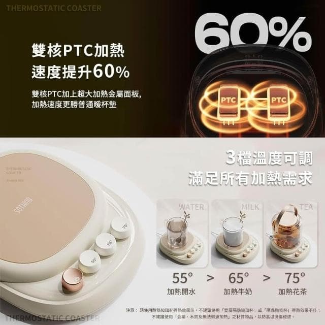 【SOTHING 向物】恆溫暖杯墊禮盒組 熱騰騰(暖杯墊 恆溫杯墊 加溫杯墊 禮物 禮盒 送禮 情人節禮物 交換禮物 玻璃杯)