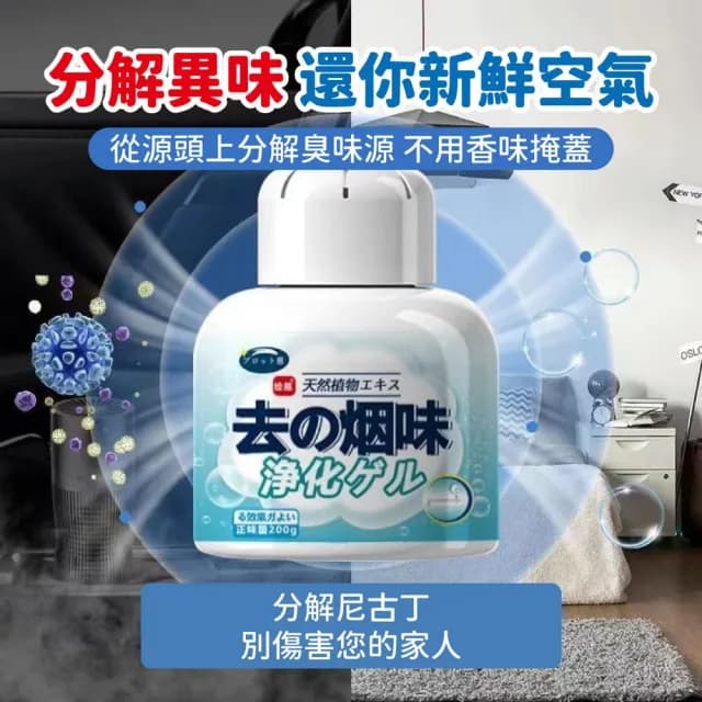 【喵呼嚕】空氣淨化凝膠 淨煙魔盒 車內除臭劑 居家芳香劑 去除煙味 除異味神器
