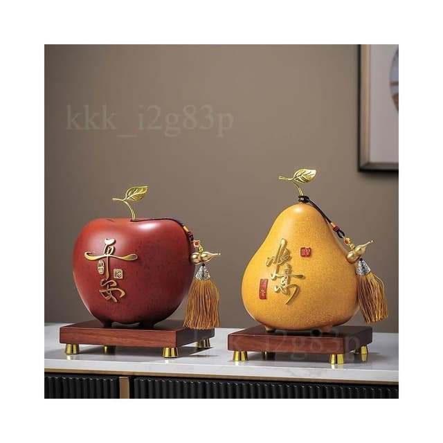 平安苹果摆件 高档客厅装饰 玄关酒柜摆件 存钱罐装饰 工艺品 乔迁礼物 擺飾 風水擺飾 酒櫃擺件 礼