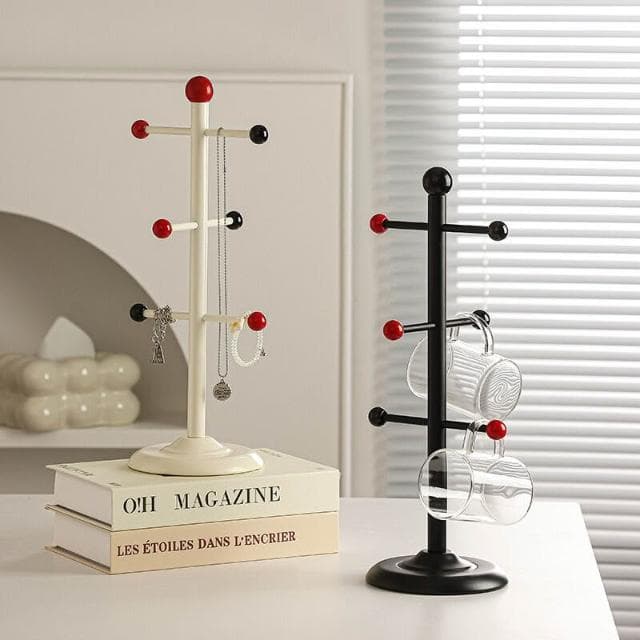 免運 免稅 奶油風高級感陶瓷杯架家用裝飾好物撞色酒杯架客廳收納架子喬遷禮