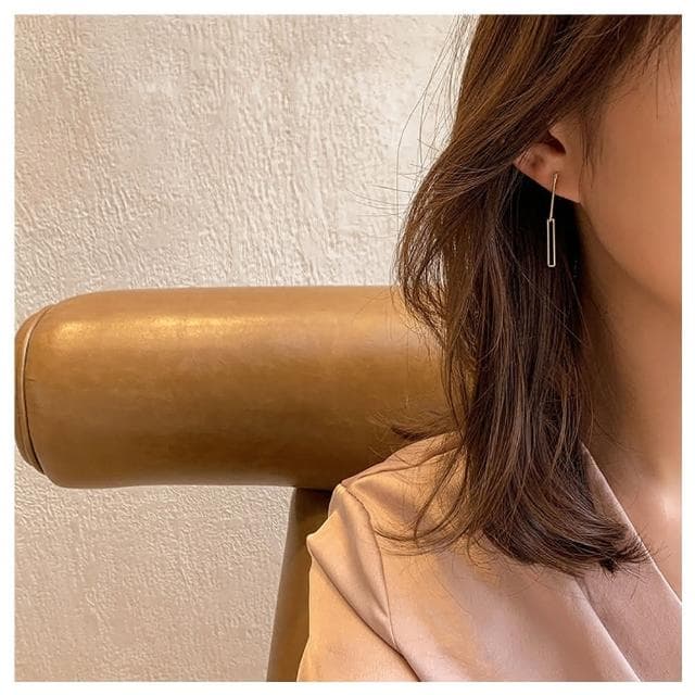 【HaNA 梨花】韓國質感日常小清新．方型垂飾耳環
