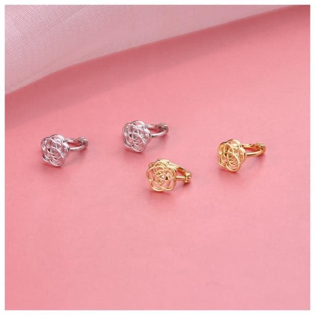 【HaNA 梨花】韓國山茶花之戀．玫瑰小圈耳環