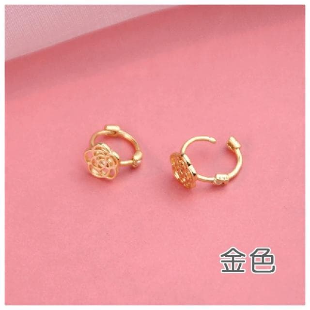 【HaNA 梨花】韓國山茶花之戀．玫瑰小圈耳環