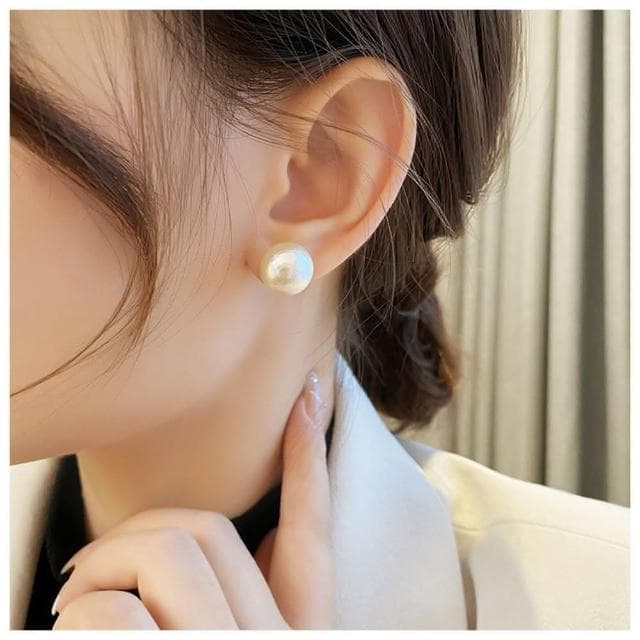【HaNA 梨花】韓國棉花珍珠浮華版本．1.6CM單顆耳環