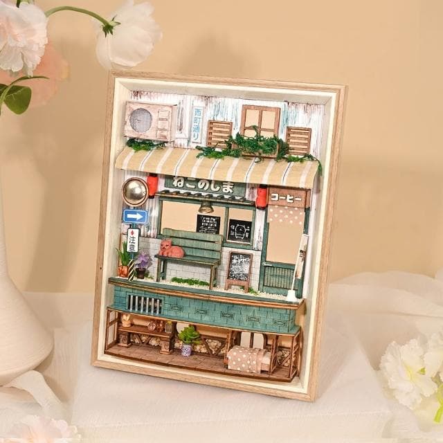 大旺小舖:相框模型DIY小屋悠久之町 袖珍屋娃娃屋材料包 生日結婚母親節情人節聖誕交換禮物 實體店面
