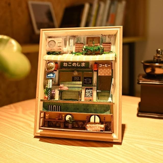 大旺小舖:相框模型DIY小屋悠久之町 袖珍屋娃娃屋材料包 生日結婚母親節情人節聖誕交換禮物 實體店面