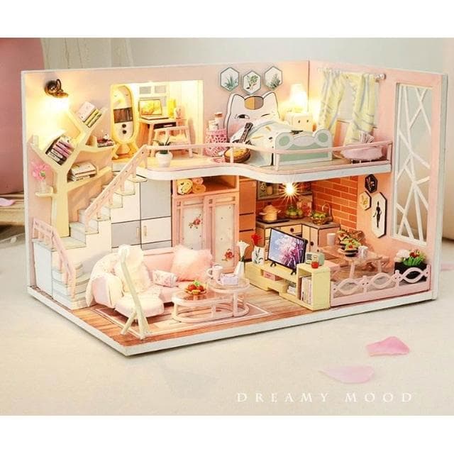 大旺小舖:DIY小屋 花開物語 袖珍屋娃娃屋材料包  生日結婚母親節情人節聖誕交換禮物 實體店面
