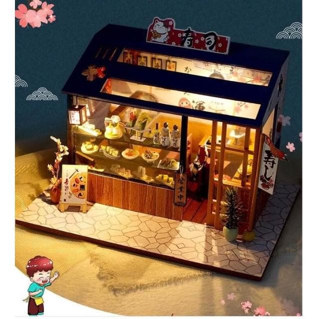 大旺小舖: diy袖珍娃娃屋材料包小屋壽司醬醬壽司店圓夢店鋪系列 台北車站實體店面 生日結婚母親節情人節聖誕交換禮物