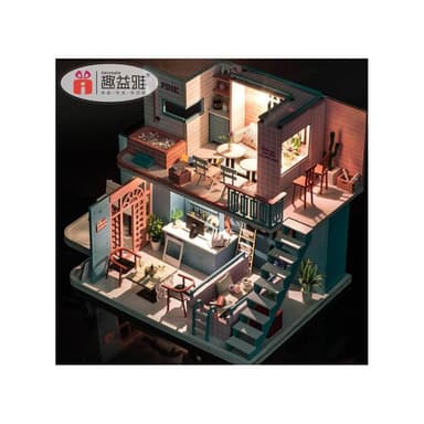大旺小舖: 熱門新款diy袖珍娃娃屋材料包小屋粉系咖啡館 現代時尚風 台北車站實體店面 生日結婚母親節情人節聖誕交換禮物