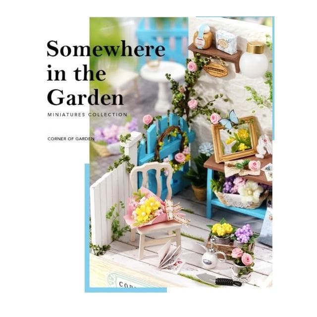 大旺小舖:台北現貨DIY小屋幸福一閣系列花園一角 1/32 袖珍屋娃娃屋材料包 生日結婚母親節情人節聖誕交換禮物