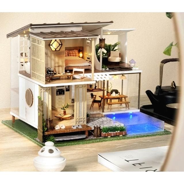 大旺小舖:DIY小屋素雅恬靜  袖珍屋娃娃屋材料包 生日結婚母親節情人節聖誕交換禮物 實體店面