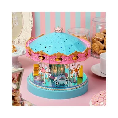 大旺小舖:DIY小屋袖珍屋娃娃屋材料包 夢幻旋轉木馬 生日結婚母親節情人節聖誕交換禮物 實體店面