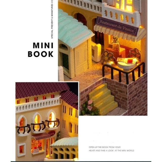 大旺小舖: 新款diy袖珍娃娃屋材料包小屋熱氣球 看世界系列 書本造型小屋 生日結婚母親節情人節聖誕交換禮物 實體店面