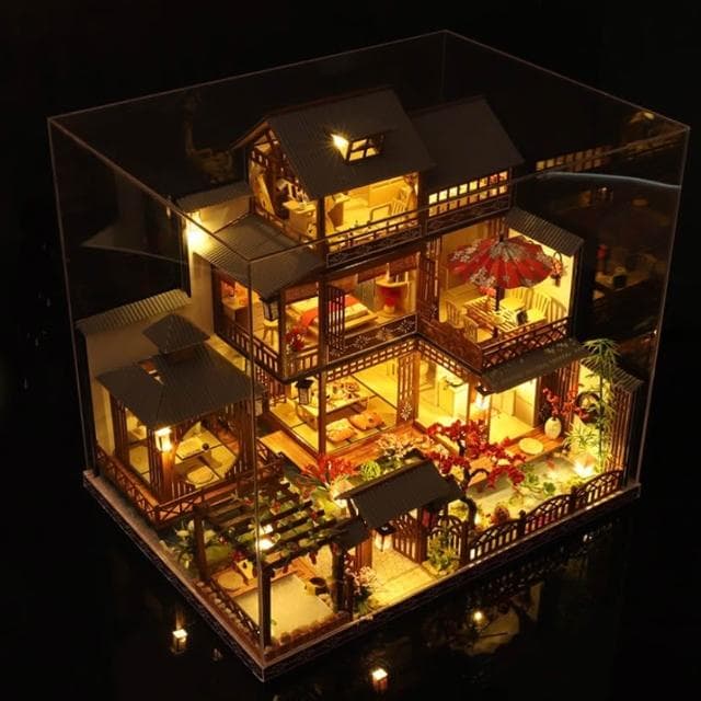 大旺小舖:台北現貨diy袖珍娃娃屋材料包小屋雅泉之庭 生日結婚母親節情人節聖誕交換禮物 實體店面