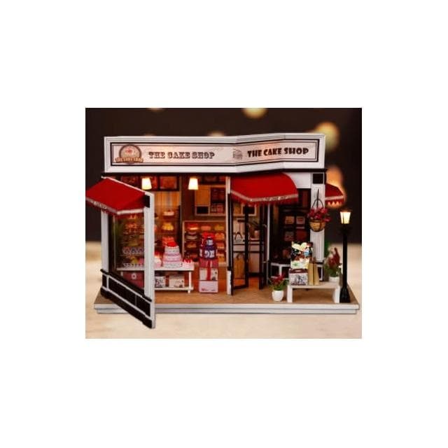 大旺小舖:DIY小屋袖珍屋娃娃屋材料包巴黎貝甜 又要開蛋糕店喔 生日情人節禮物 台北車站出貨