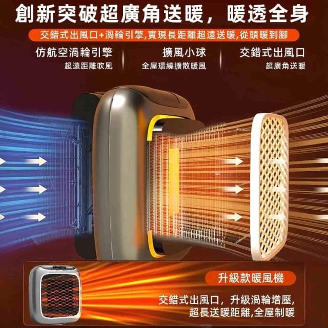 🔥方形暖風機＆快速暖風機 臥室取暖器 烘乾機 暖氣機 家用暖風機 桌用暖風機 空氣淨化 自動斷電保護 陶瓷暖風