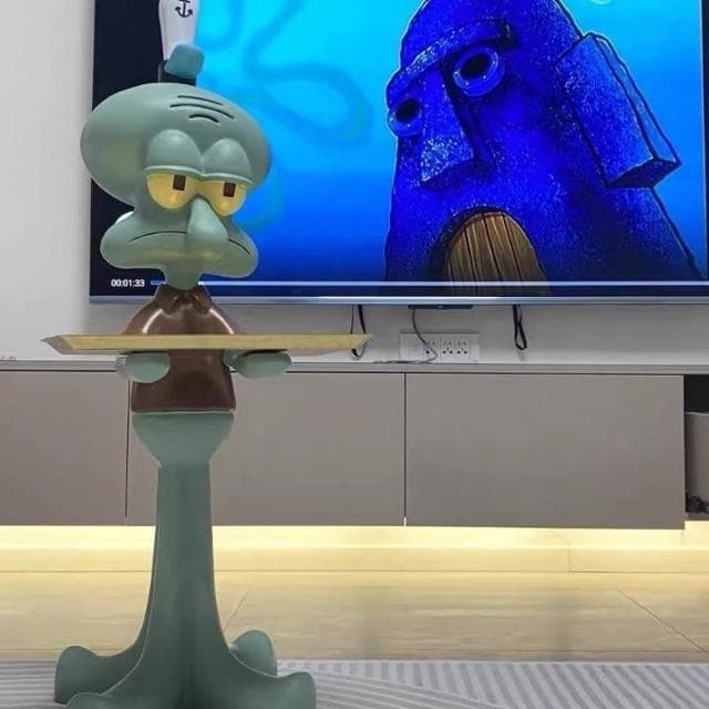 章魚哥落地擺件落地擺件卡通章魚哥海綿寶寶擺件收納擺件裝飾開業喬遷搬家禮物收納電視櫃裝飾品擺件