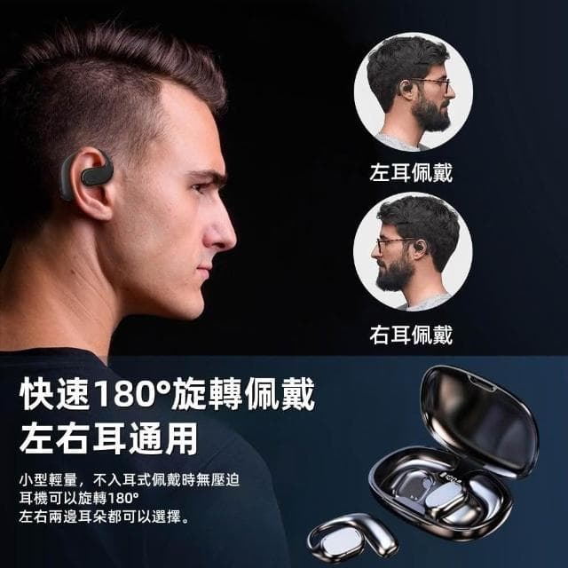 台灣現貨速發  無線藍牙耳機 運動藍牙耳機 無線耳機 開放式耳機 運動耳機 不入耳 防水掛耳運動跑步超長續航 降噪耳機