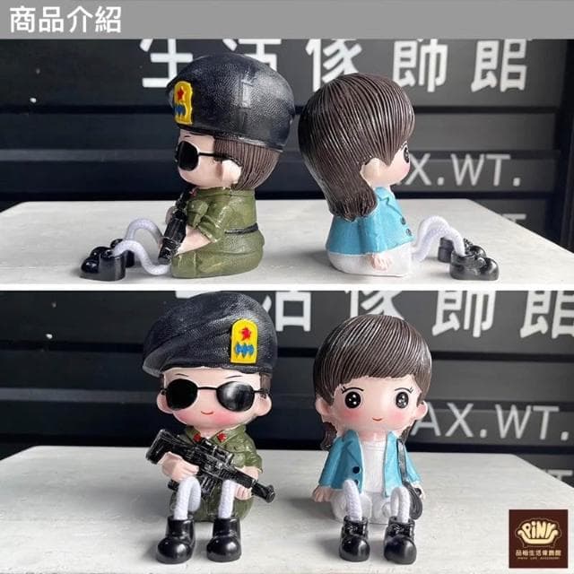 【PiNYU 品柚生活傢飾館】2件組 情侶吊腳娃娃(可愛風樹栺吊腳兩個可愛吊腳娃娃擺件擺飾 交換禮物)