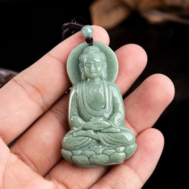 【LEEHER】翡翠項鍊/立體佛祖/阿彌陀佛/冰種玉石/吊墜/佛像/男女款/生日禮物/保平安/項鍊/佛牌項鍊/玉項鍊/避邪項鍊