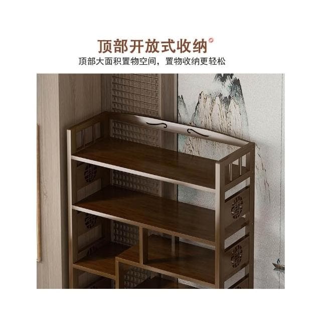 楠竹中式玄關隔斷古董架茶具茶葉展示櫃新中式多寶閣收納架博古架