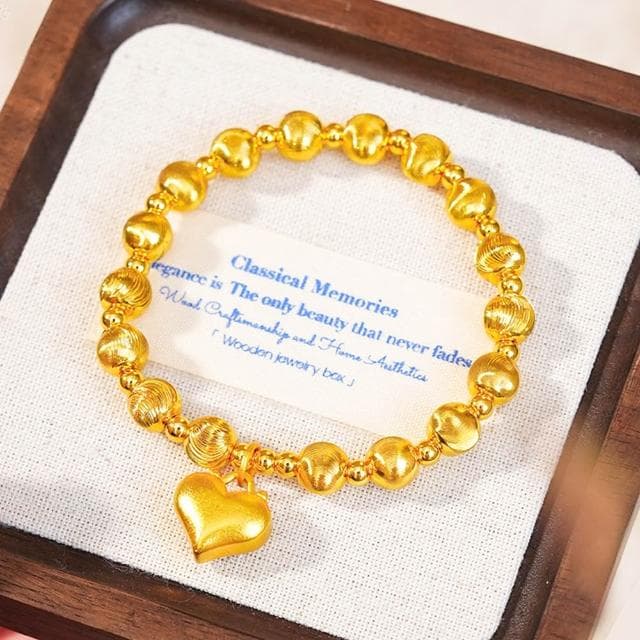 【EMMA SUE】黃金猫眼石 愛心 沙金手串 飾品 百搭 時尚 手鍊 手串 禮物 沙金手鍊 手飾 招財 送女生 高級感 轉運珠手串 