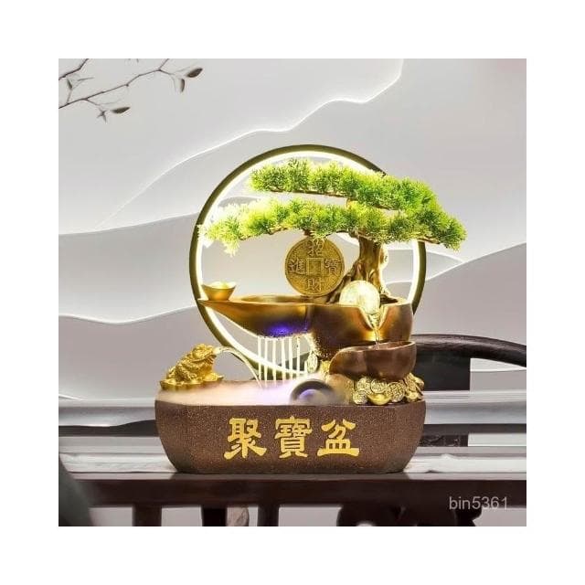 免運貨損包賠流水擺件聚寶盆店鋪開業禮物風水輪招財循環水噴泉客廳前臺裝飾品