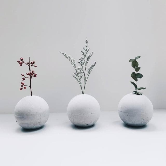 灰調 PLANET 小星球｜水泥擴香石花器 + 純天然精油3件組