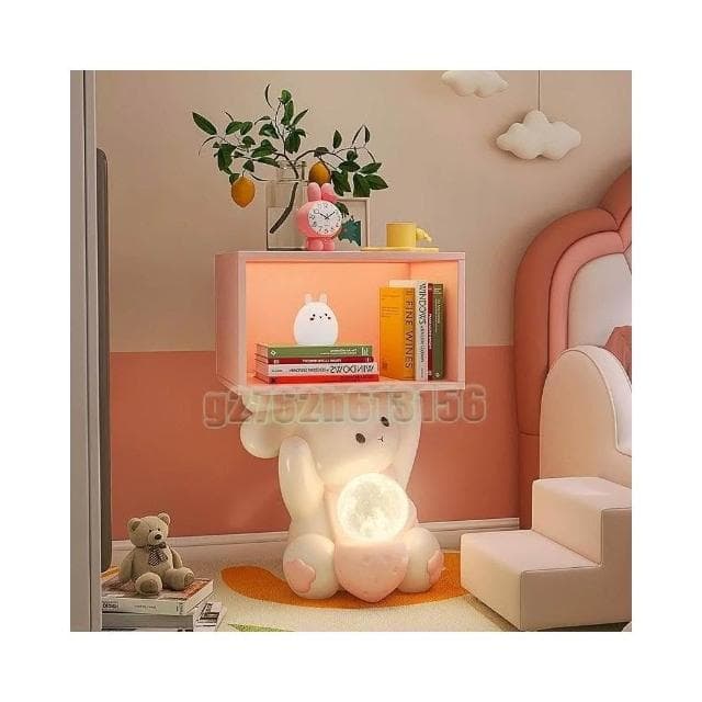 北歐風落地擺件 可愛兔子茶几桌 客廳沙發旁邊幾 多功能置物架 落地擺件 家居裝飾品 卡通茶几 喬遷送禮 卧室桌