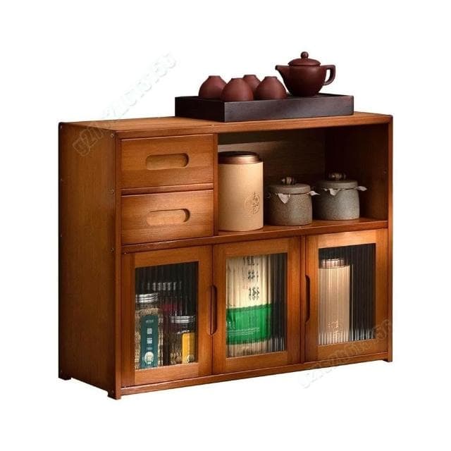 茶叶置物架 茶水柜子 茶台 小茶桌台面 家用实木功夫边几茶具边柜 茶盘 居家收納 桌上收納 多層置物架