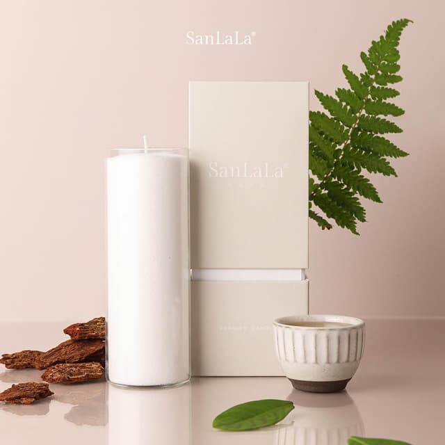 SanLaLa 珍珠沙蠟-香氛蠟燭 (白/白茶)