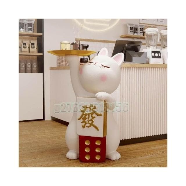 招財貓大型擺件 落地樹脂裝飾 創意迎賓擺件 新店吉祥物 開業禮物 喬遷禮品 新居裝飾 客廳擺件 收銀台吉祥物