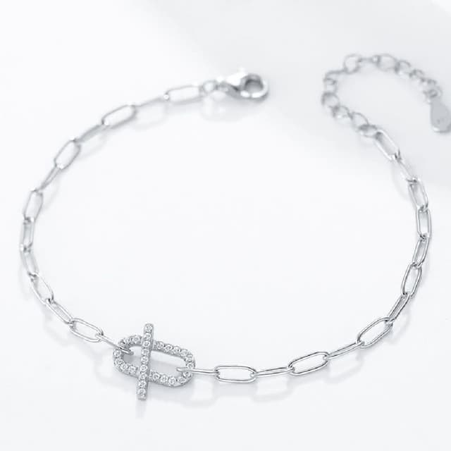 【Porabella】925純銀鋯石滿鑽小豬鼻子手鍊手環 甜美可愛 告白禮物 情人節禮物 送女友 銀飾 Bracelet