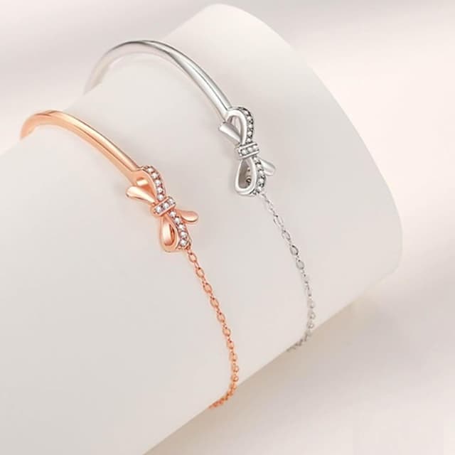 【Porabella】925純銀 蝴蝶結手鍊 輕奢ins小香風 滿鑽少女心手鏈 情人節禮物 Bracelets