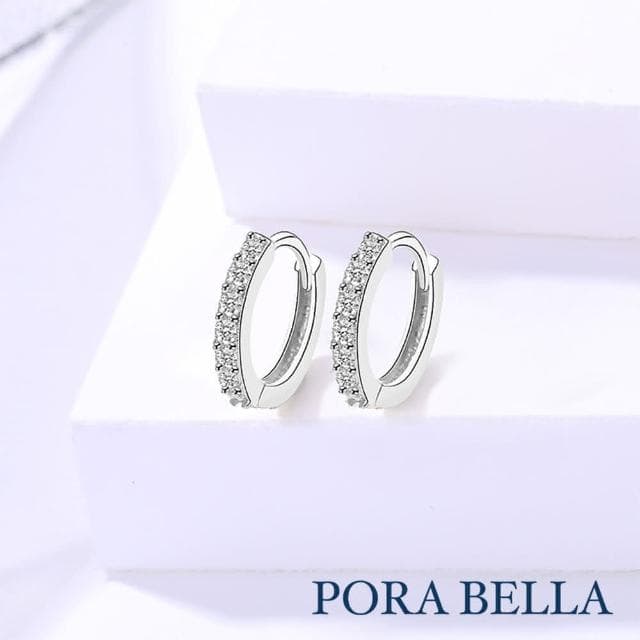 【Porabella】925純銀鋯石耳環 earrings
