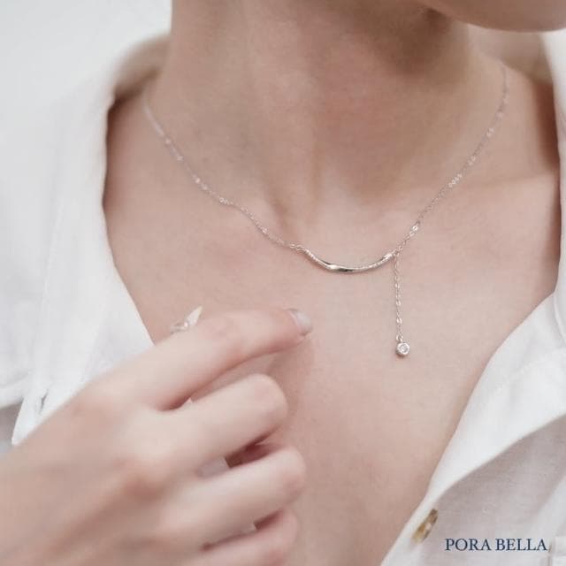 【Porabella】S925純銀微笑項鍊 莫比烏斯項鍊 鋯石項鍊 小眾設計款 情人節禮物 生日禮物 Necklace