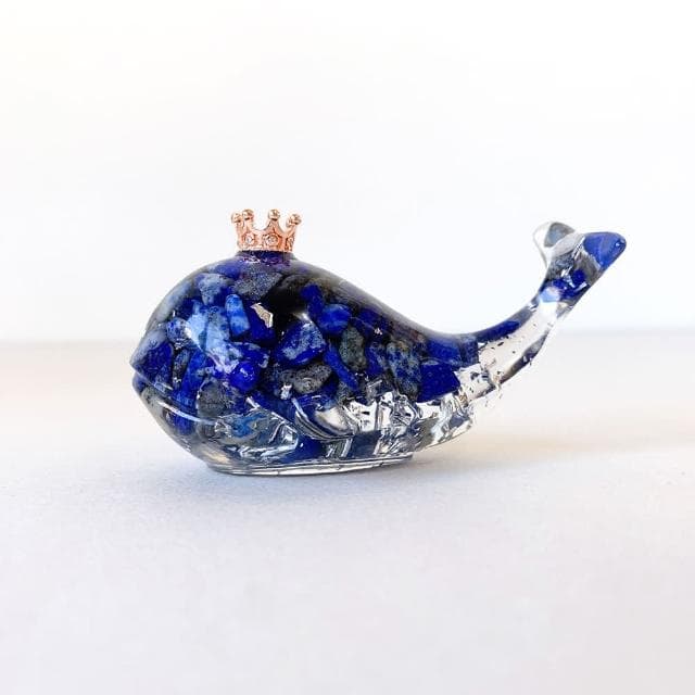 【Dawn Fashion 彤恩時尚】天然水晶 自信 守護鯨魚 // 原礦碎石 水晶擺件//生日禮物/父親節禮物