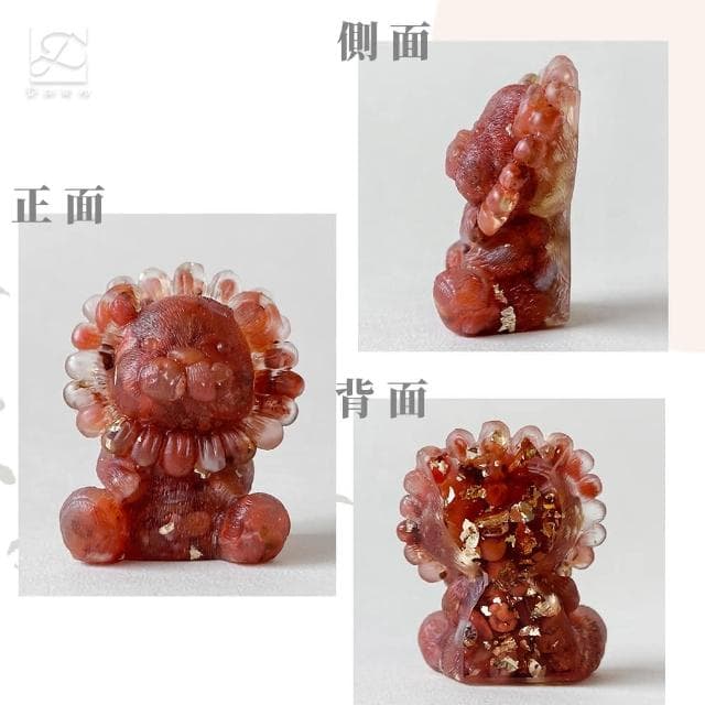 【Dawn Fashion 彤恩時尚】天然水晶 招財 開運萌萌獅 // 原礦碎石 手作水晶擺件/生日禮物/父親節禮物/開幕禮