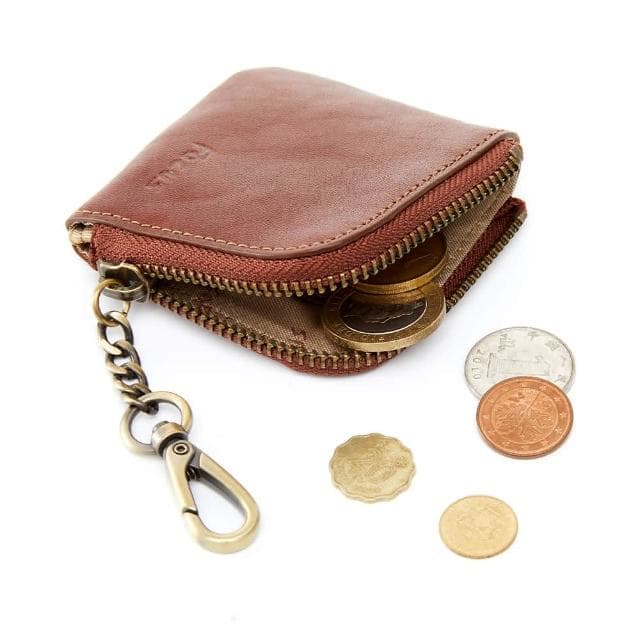 【FOCUS】經典原皮迷你方形拉鍊零錢包/復古小錢包(FTA0092 新品上市！)