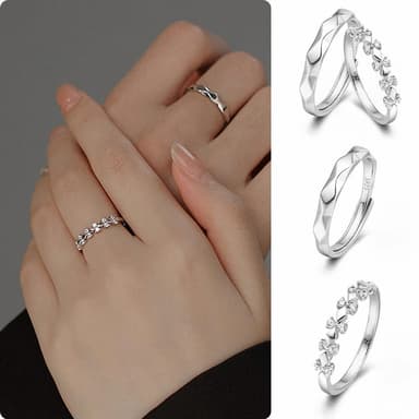 【LEESA】求婚戒指/純銀戒指/鋯石戒指/結婚戒指/情侶戒指/訂婚戒指/可調式戒指/男戒指/女戒指/一週年禮物