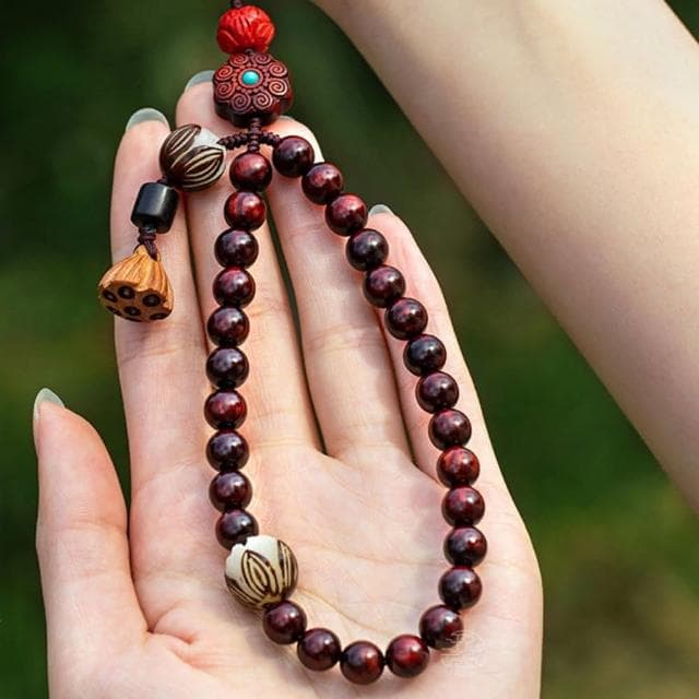 【LEESA】手機掛繩 小葉紫檀手機鍊 佛珠手機掛繩 保平安 吊飾 手腕掛件 送長輩 禮物 保平安 吊墜飾品