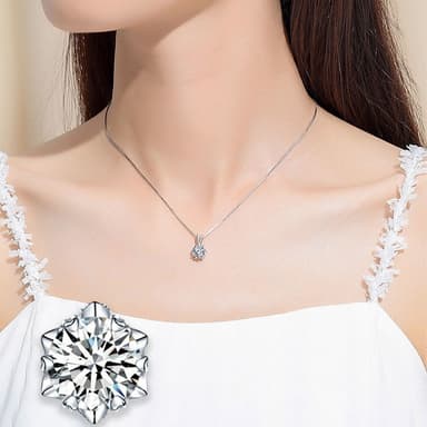 【LEESA】情侶項鍊\莫桑石項鍊\女生項鍊\造型項鍊\高級飾品\項鍊S925純銀項鍊\情人節禮物