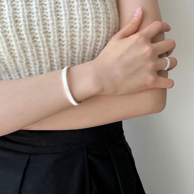 【LEESA】情侶手環\閨蜜手環\手鐲\個性手環\銀手環\閨蜜禮物\手環\純銀手環\簡約手環\不規則手環