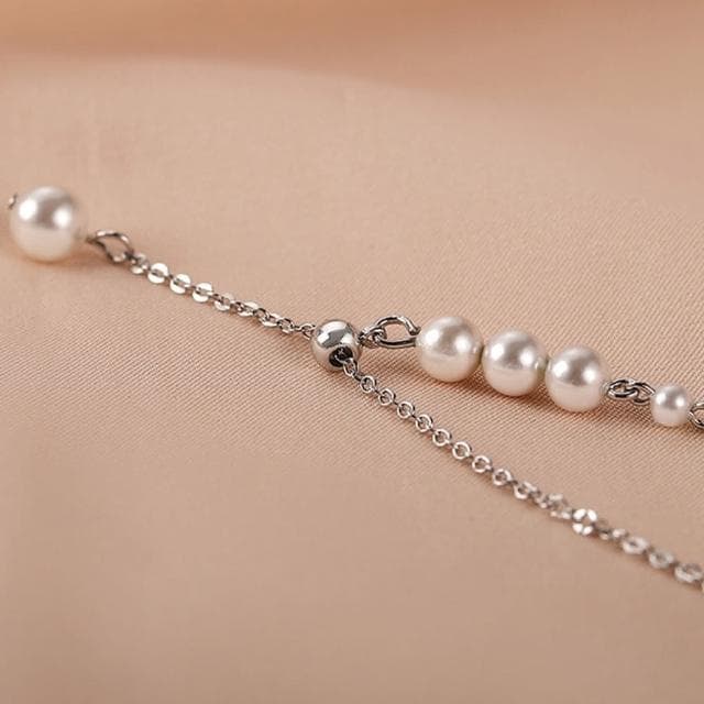 【LEESA】s999純銀項鍊\女生項鍊\高級感珍珠項鍊\小眾長款鎖骨鏈\婚禮項鍊\串珠項鍊\浪漫禮物\情人節禮物
