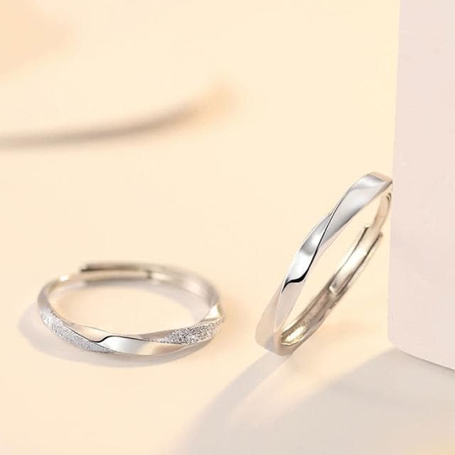 【LEESA】對戒\銀戒指\細戒指\磨砂戒指\可調式戒指\禮物\結婚戒指\訂婚戒指\純銀戒指\素戒指\情侶戒指