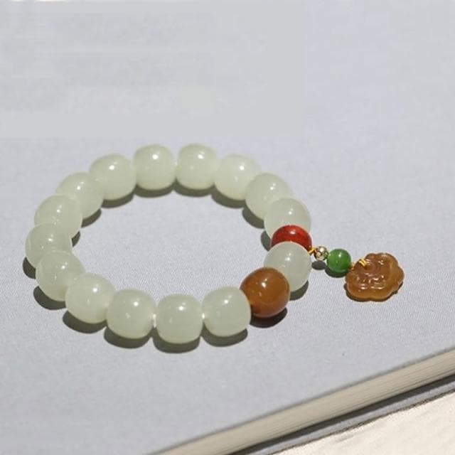 【LEESA】和田玉手鍊\串珠手環\蘋果珠桶珠\平安手鍊\避邪手鍊\粗手環\玉手鍊\送長輩\送女生\生日禮物