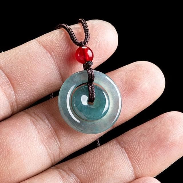 【LEESA】翡翠平安扣\玉項鍊\玉石吊墜\玉佩\翡翠掛件\翡翠項鍊\藍水翡翠\子母扣\玉墜\禮物\送長輩\保平安\玉器